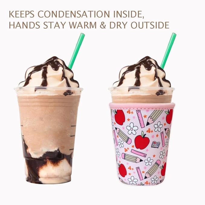 Reusable Insulated Neoprene Iced Coffee Cup Sleeve, Durable Drink Sleeve - Image 6