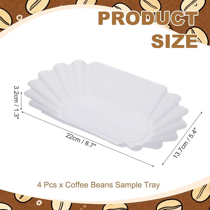 uxcell 4Pcs Coffee Beans Sample Tray, 450g Coffee Beans Display Dish Reusable - Image 2