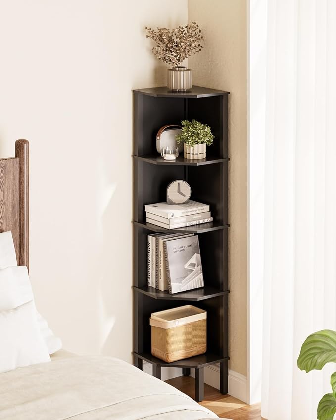 Corner Shelf, 5 Tier Corner Bookshelf, Display Corner Shelf Stand - Image 4