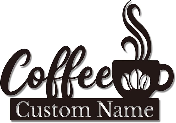 Personalized Coffee Bar Sign, Custom Metal Wall Art - Image 2