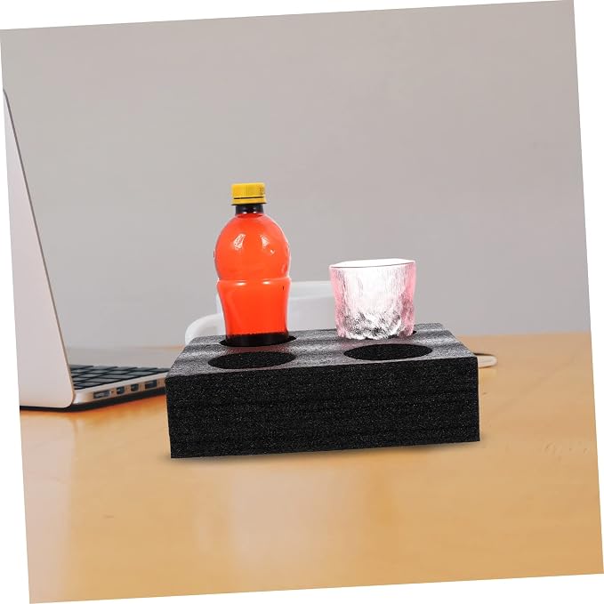 LIFKOME 4-Cup Drink Carrier Tray Thickened Black Beverage Holder - Image 3