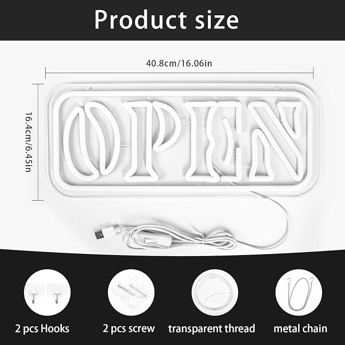 Neon Open Sign for Business LED Neon Open Light Sign Powered by USB - Image 4