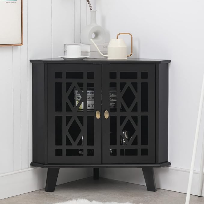 Scurrty Small Corner Table, Free-Standing Shelf Stand Storage Organizer - Image 3