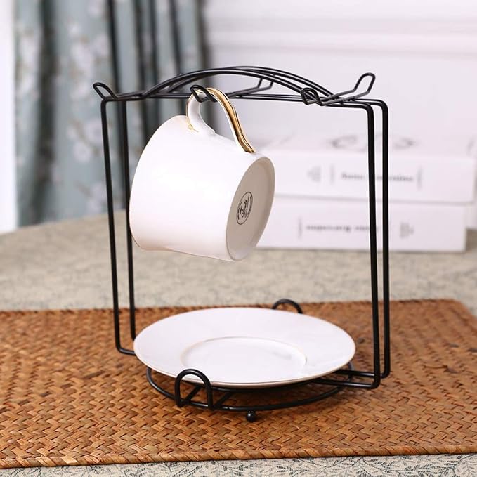 Tea Cups Display Stand Coffee Cups Rack Mug Holder Stand Cups and Dishes - Image 2