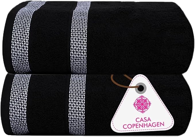CASA COPENHAGEN Solitaire 2Pcs 100% Egyptian Cotton Large Designer Bathsheet by CASACOPENHAGEN