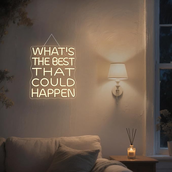 What's The Best That Could Happen Neon Sign Bars Adjustable Brightness Art neon - Image 6