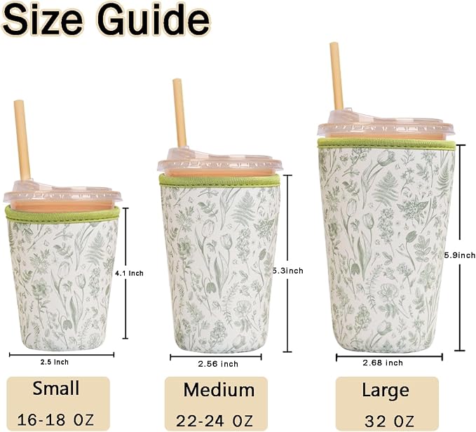 Reusable Insulated Sleeve for Iced Coffee Cup, Beverage Holder for Iced Coffee - Image 5