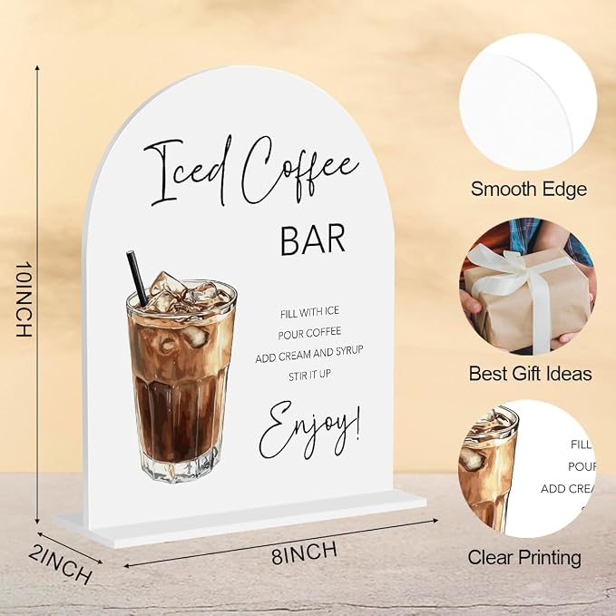 Iced Coffee Bar Sign Beverage Station Caffeinated Drinking Station Welcome - Image 2