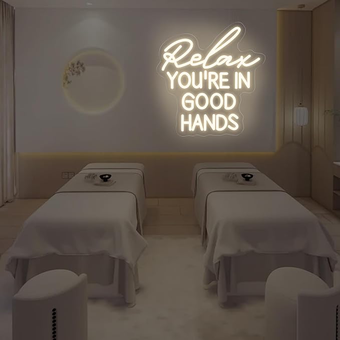 Relax You're In Good Hands Neon Sign, Custom Hair Salon LED Neon Light Barber - Image 7