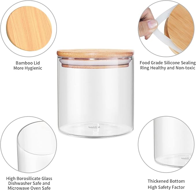18 Oz/550 ML Glass Jar with Lid, - Image 6