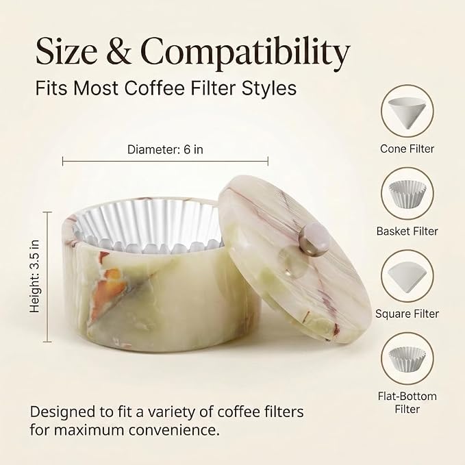 Marble Coffee Filter Holder – 6 inch Handmade Green Onyx Coffee Filter Holder - Image 6