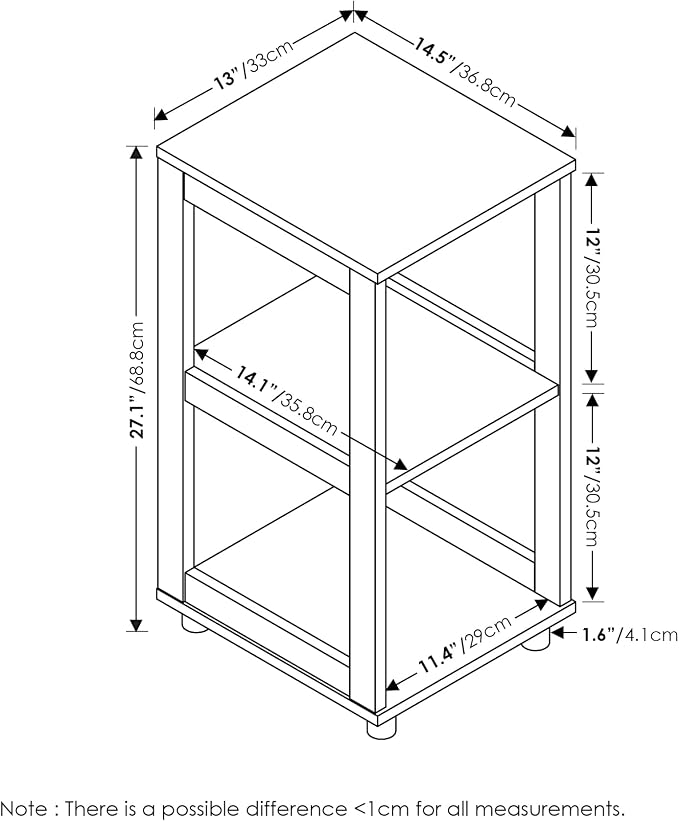 Furinno Romain 2-Tier Tall End Table - Image 3
