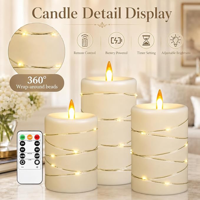 Upinmz Flickering Flameless Candles - Image 2