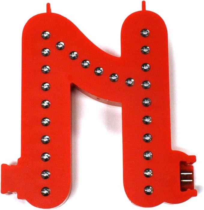 M&T Displays LED Marquee Letter Lights Modular Red Light Up Alphabet Initial N by MTDisplays
