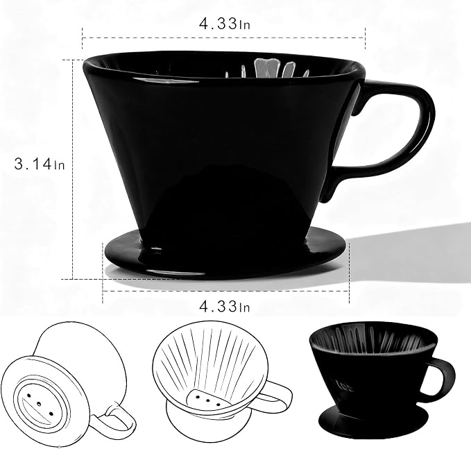 Handmade Pour Over Ceramic Coffee Dripper - Image 3