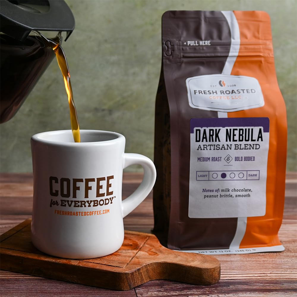 Fresh Roasted Coffee, Dark Nebula, 12 oz, Medium Roast, Kosher, Ground