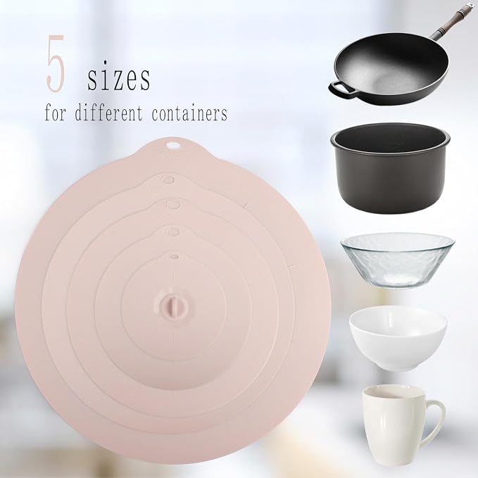 4"-12" Silicone Lids for Cups Bowls Plates Pans, Microwave Splatter Cover - Image 3