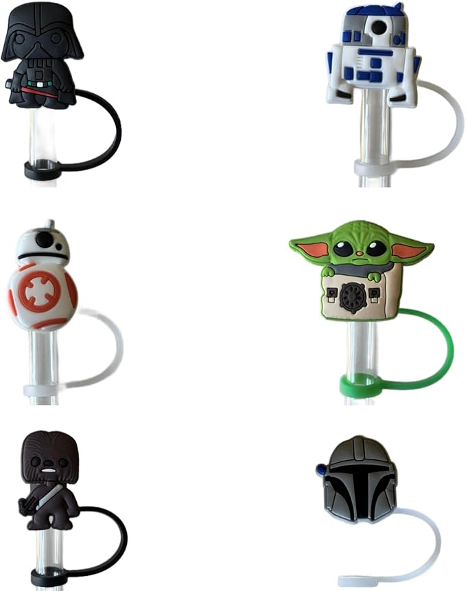 6 Pack 10mm Space Wars Straw Toppers, Fits Stanley and Simple Modern Tumblers by ThirstTrapDrinkware