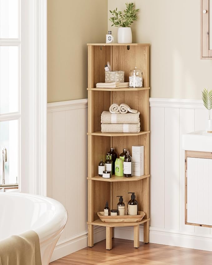 Corner Shelf, 5 Tier Corner Bookshelf, Display Corner Shelf Stand - Image 7