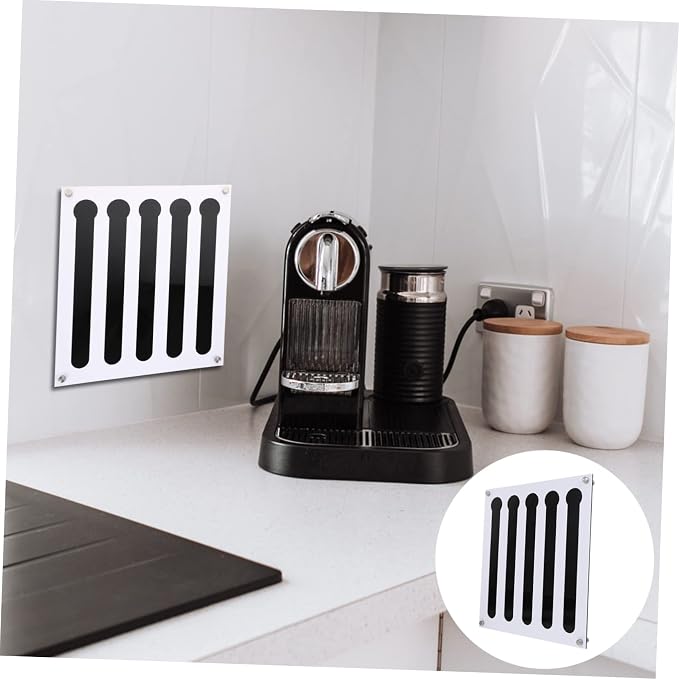 Zerodeko Black White Wall Mounted Capsule Storage Rack Coffee Bar Shelf Cup - Image 6