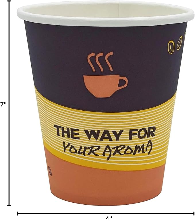 PAMI Disposable Coffee Cups, Single-Use Paper Cups, To-Go Hot Beverage Cups - Image 7
