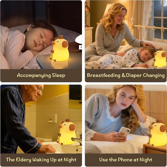 Capibara Night Light for Adults, Silicone Dimmable Animal Nightlight - Image 5