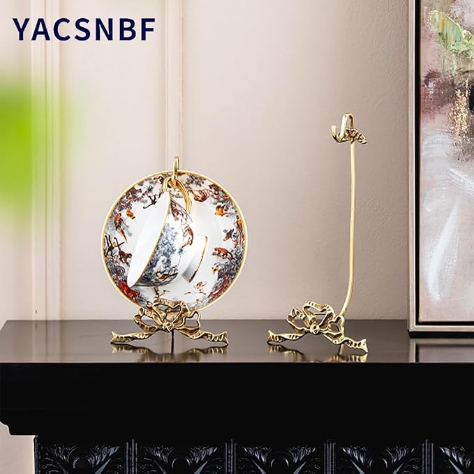 1Pcs Brass Teacup and Saucer Display Stand, Teacup Holder Stand - Image 3