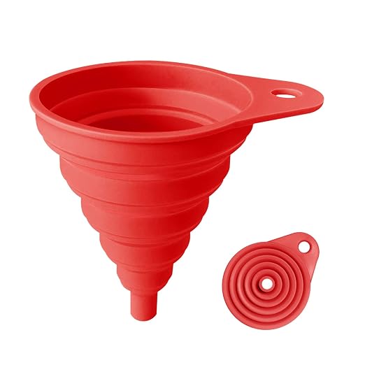 Funnels for Kitchen Use, Food Grade Silicone Collapsible Kitchen Funnel by ANNIOCA
