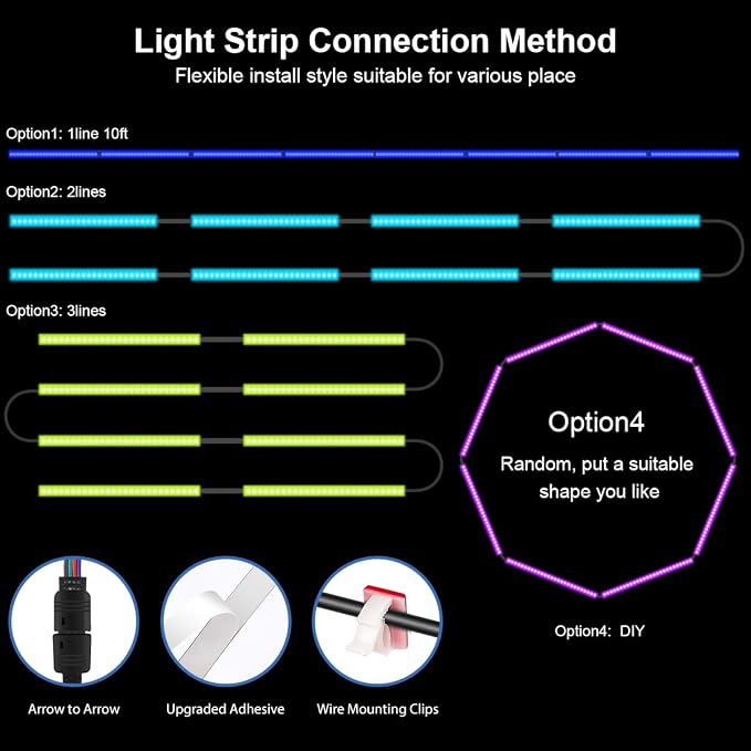 8 PCS RGB Under Cabinet Lighting Kit, 12v Motion Sensor LED Light Strip - Image 6