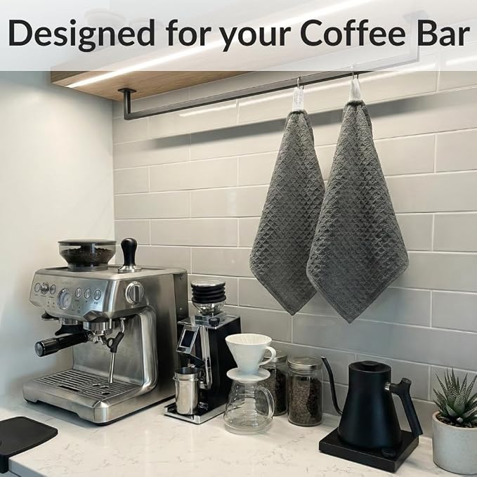 Solyra Barista Towels, 6 Pack, 12 x 12 in, Dark Gray | OEKO-TEX Certified - Image 6