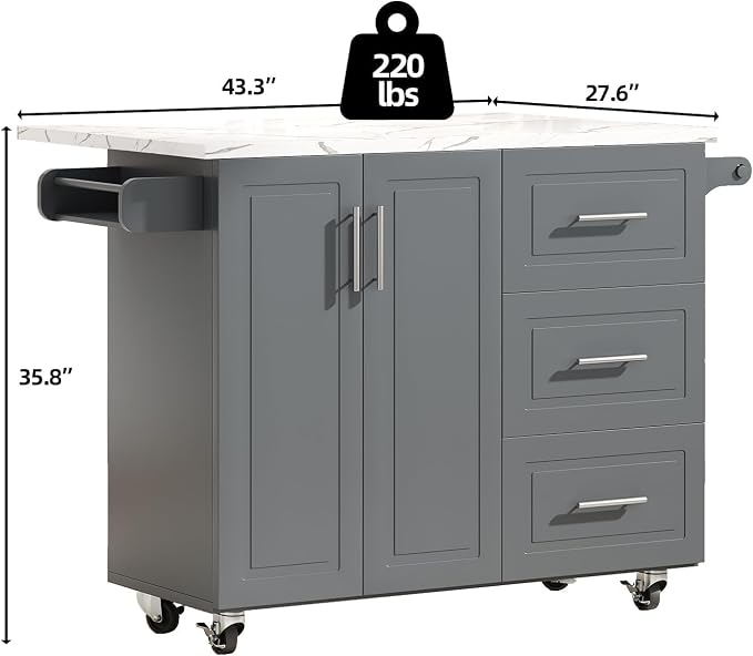 4 EVER WINNER Kitchen Island on Wheels - Image 2