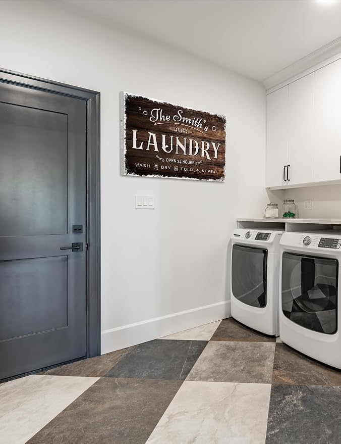 IPIC - Personalized Laundry Room Sign, Custom Canvas Wall Art - Image 2