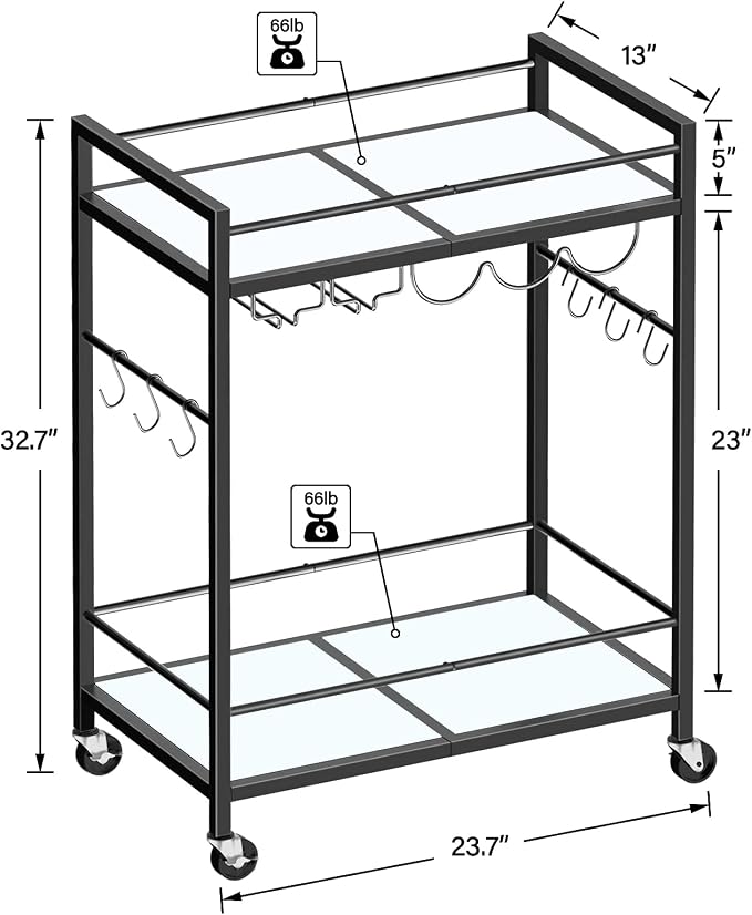 TUTOTAK Bar Cart, Serving Cart - Image 6