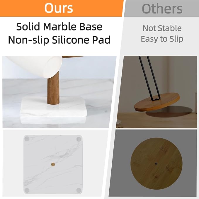 Buruis Wood Mug Holder, Marble Base Cup Rack Tree, Cup Stand Hanger, Kitchen - Image 5
