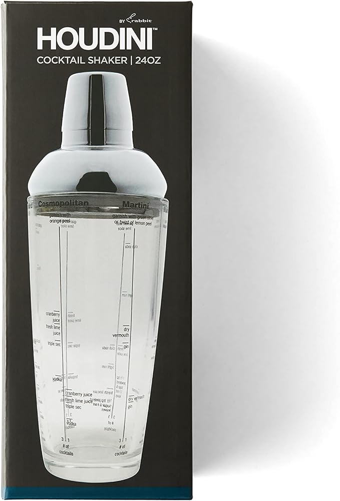 Houdini 24oz Glass Cocktail Shaker, Includes Six Recipes - Image 6