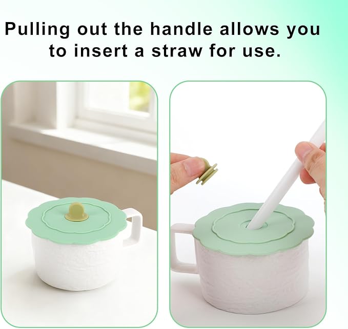 4pcs Silicone Cups Lids, 10cm/4in Reusable Safety Silicone Drink Covers - Image 5