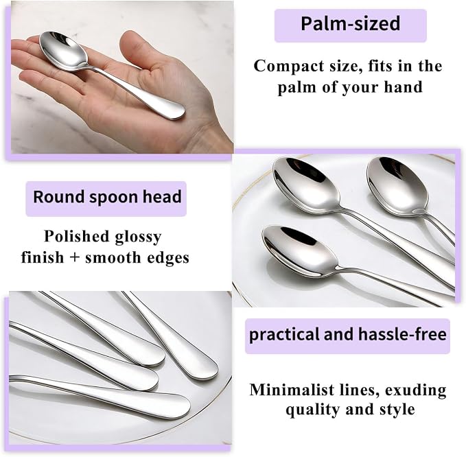 Demitasse Espresso Spoons 12 Pieces 5", Berglander Stainless Steel Mini Coffee - Image 3