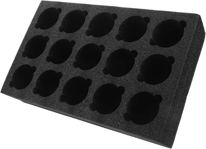 Multi-hole Foam Cup Holder Tray 15-compartment 445x196x100mm Black Beverage by FUNOMOCYA