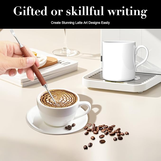 2-Pack Latte Art Pen Set, Stainless Steel Coffee Drawing Tool - Image 3