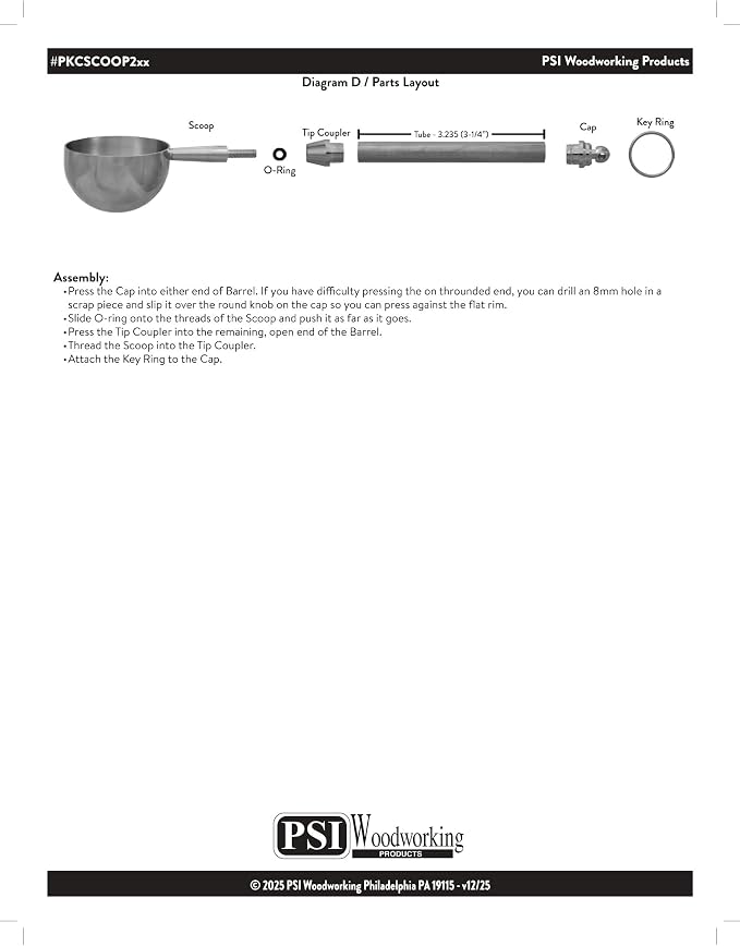 PSI Woodworking PKCSCOOP2 Coffee Scoop Kit Woodturning Project - Image 3