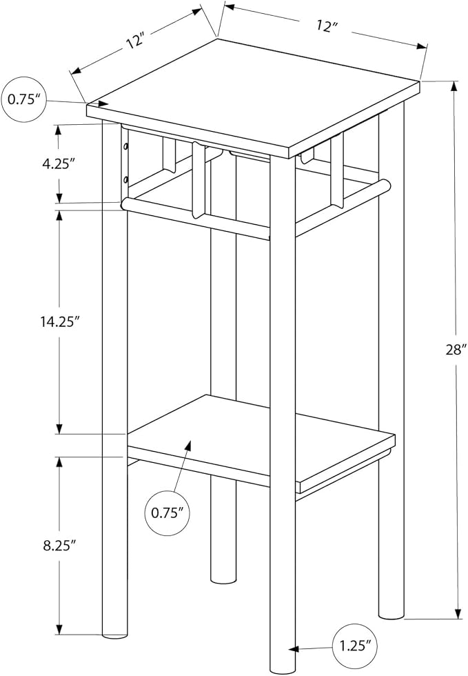28 Inch Tall White End Table - Image 2
