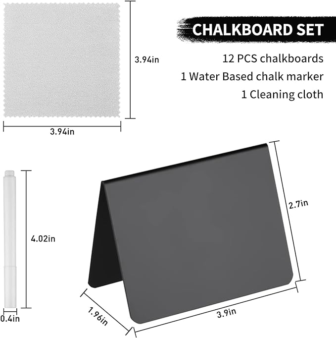 12 Pack 4"x3"Mini Chalkboard Signs - Image 2