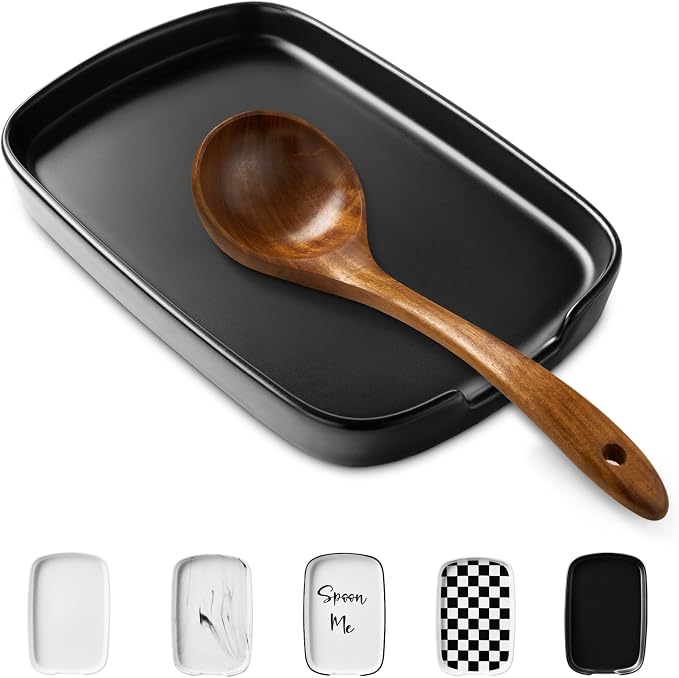 ABRUTY Spoon Rest for Stove Top, Ceramic Spoon Holder for Counter, Modern by ABRUTY