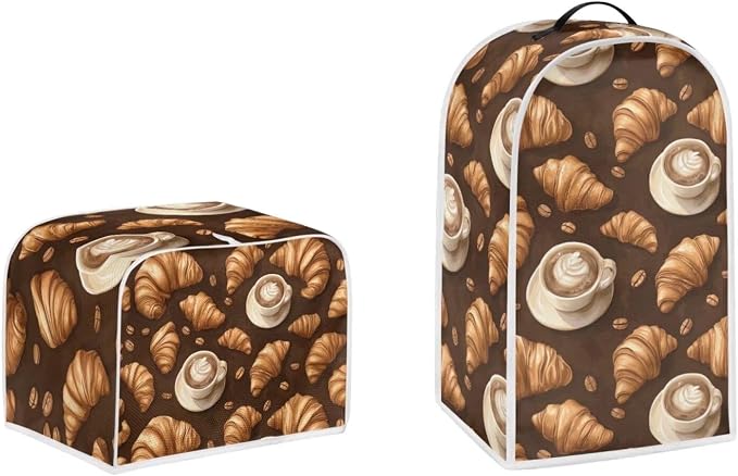 doginthehole Coffee Croissant Blender Cover Toaster Covers 2Pcs Small Appliance by doginthehole