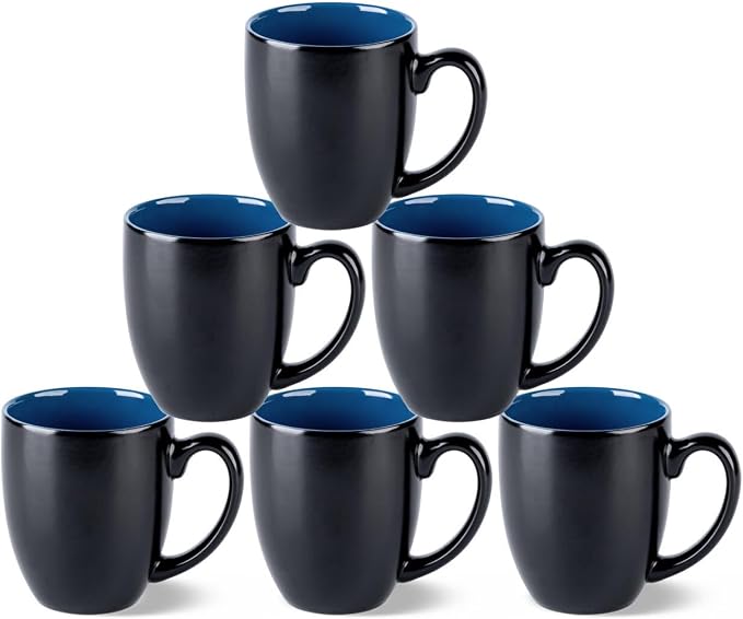 GBhome 12oz Coffee Mugs Set of 6, Large Ceramic Coffee Mugs by GBhome