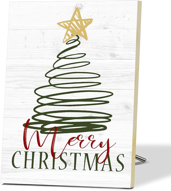 Christmas Tree Merry Christmas Signs by Unknown