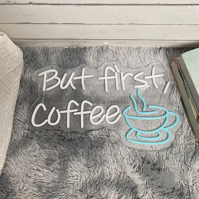 But First Coffee LED Neon Sign Custom Coffee Bar Shop Kitchen Wall Decoration - Image 4