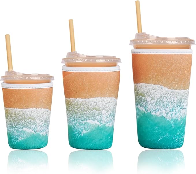Reusable Insulated Sleeve for Iced Coffee Cup, Beverage Holder for Iced Coffee by Unknown