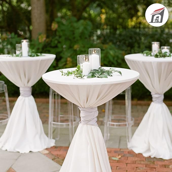 EventStable Titan Series 30" Round Classic Wooden Cocktail Table - Image 2