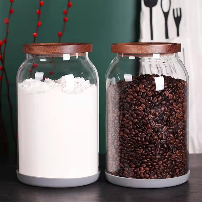 SAIOOL 1 Gallon Glass Jar with Wooden Acacia Airtight Lid, Large Glass Storage - Image 8